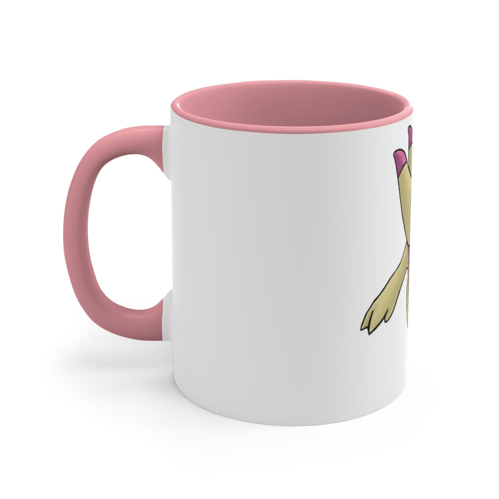 Liloon 11oz Accent Mug featuring a white ceramic body with a colored interior and handle, showcasing vibrant design options.