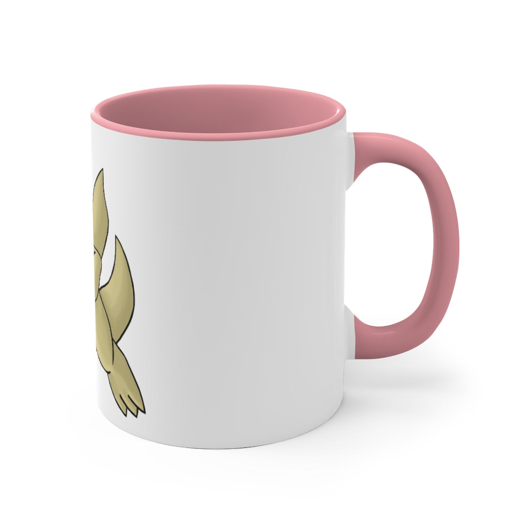 Liloon 11oz Accent Mug featuring a white ceramic body with a colored interior and handle, showcasing vibrant design options.