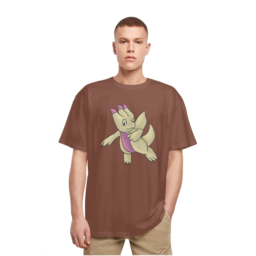 Liloon Heavy Oversized T-Shirt in soft cotton fabric with a relaxed fit and crew neck design, perfect for streetwear.