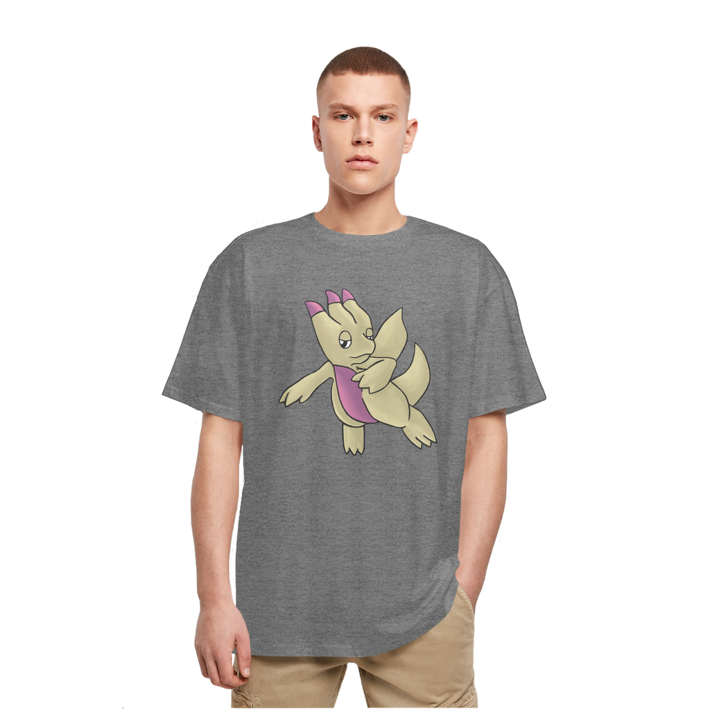 Liloon Heavy Oversized T-Shirt in soft cotton fabric with a relaxed fit and crew neck design, perfect for streetwear.