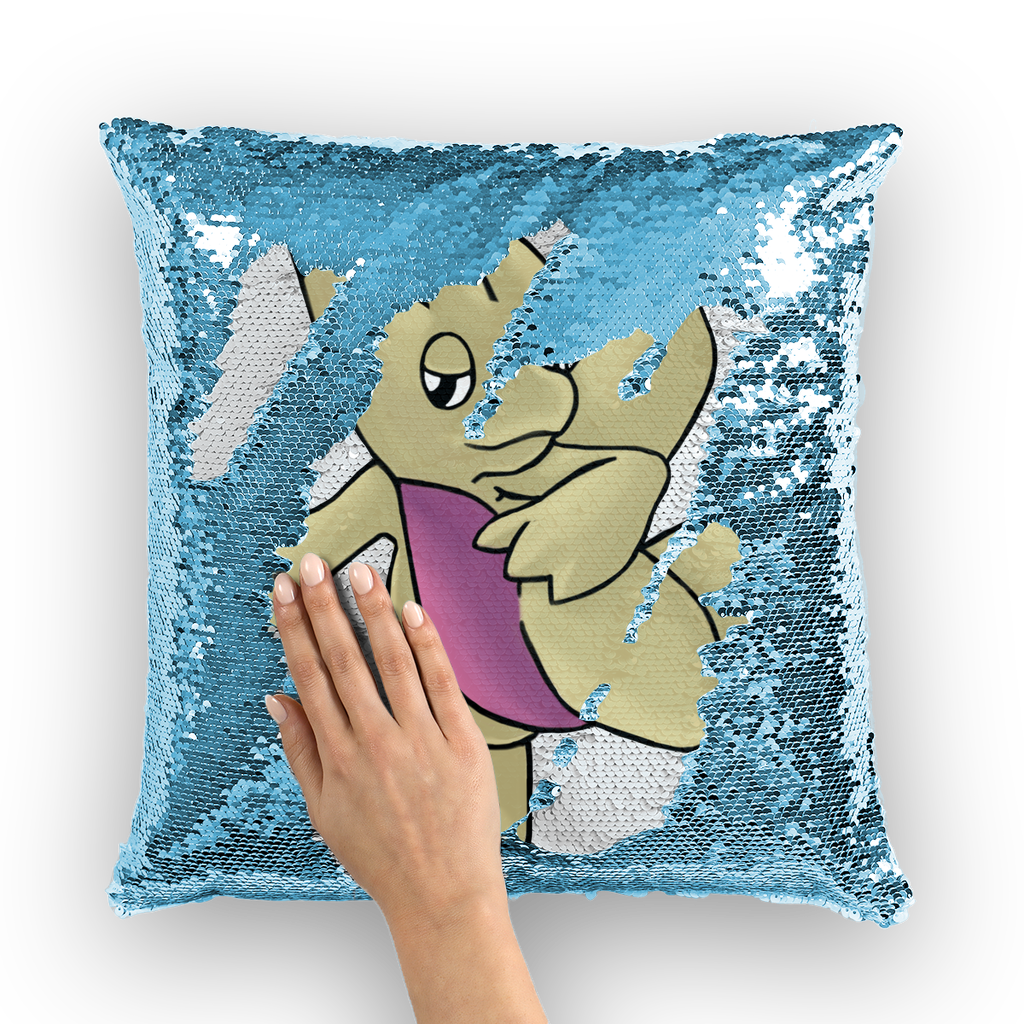 Liloon Sequin Cushion Cover featuring a vibrant mermaid design with shimmering sequins, perfect for home decor.