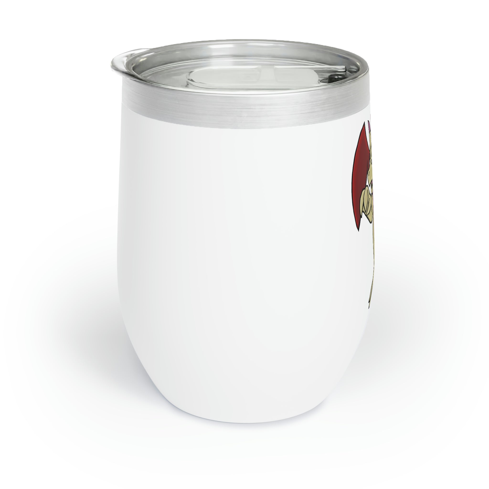 Liloongo Chill Wine Tumbler in stainless steel with a customizable design, showcasing its double-insulated walls and stemless shape.