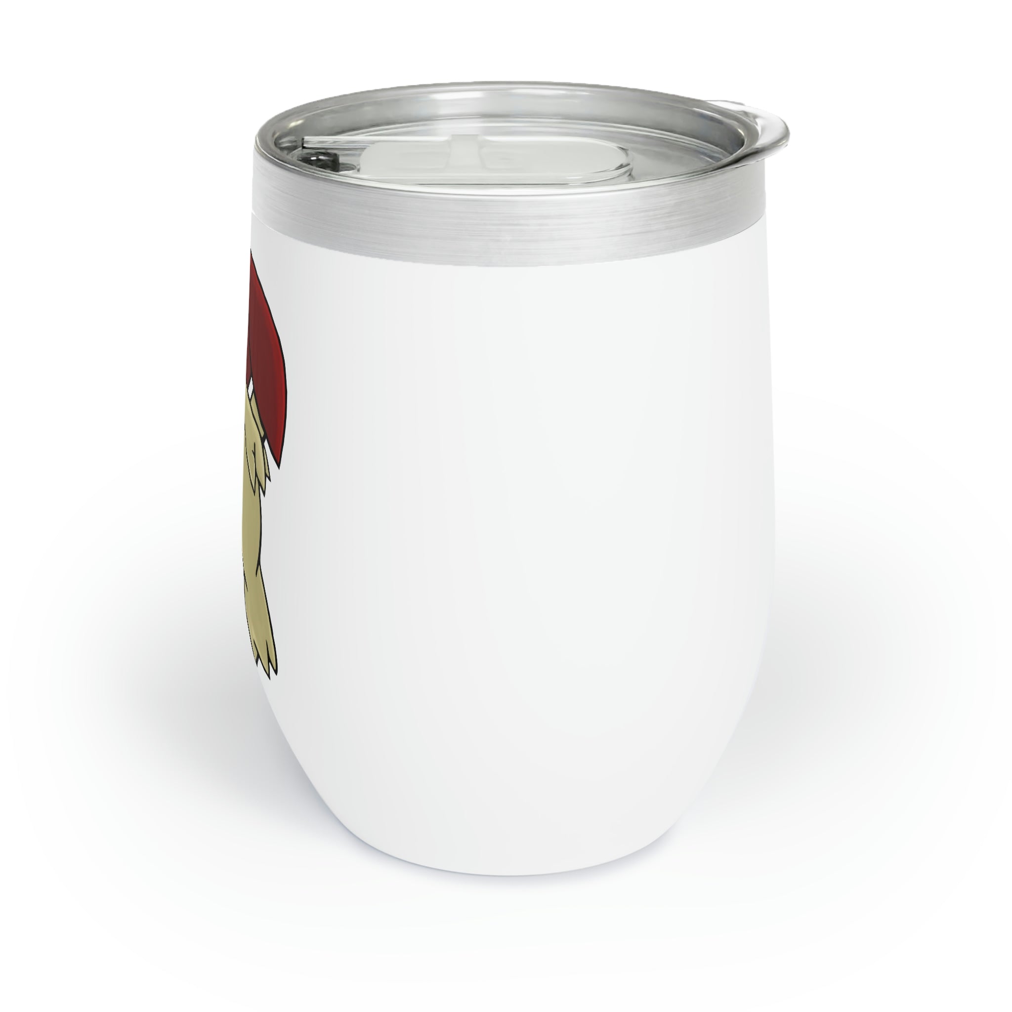 Liloongo Chill Wine Tumbler in stainless steel with a customizable design, showcasing its double-insulated walls and stemless shape.