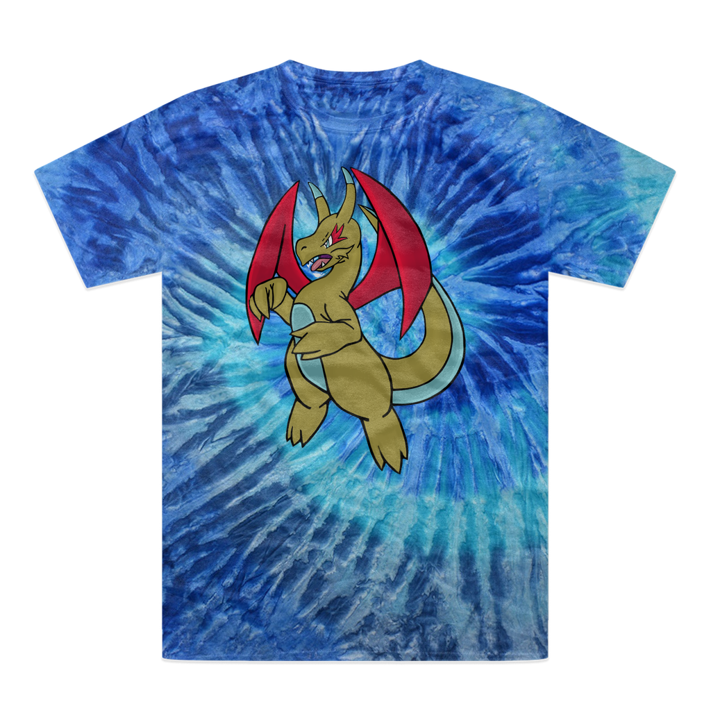 Liloongoga Tie-Dye T-Shirt featuring vibrant colors and unique patterns, made from heavyweight cotton with double-needle stitching.