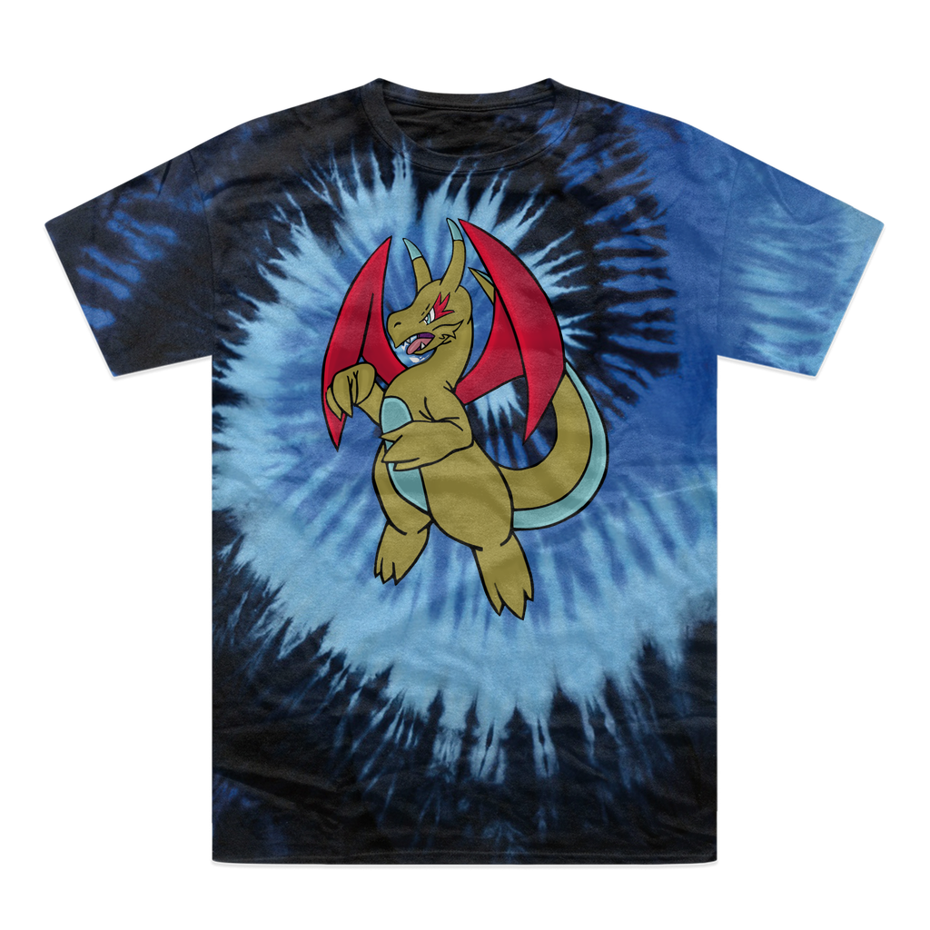 Liloongoga Tie-Dye T-Shirt featuring vibrant colors and unique patterns, made from heavyweight cotton with double-needle stitching.