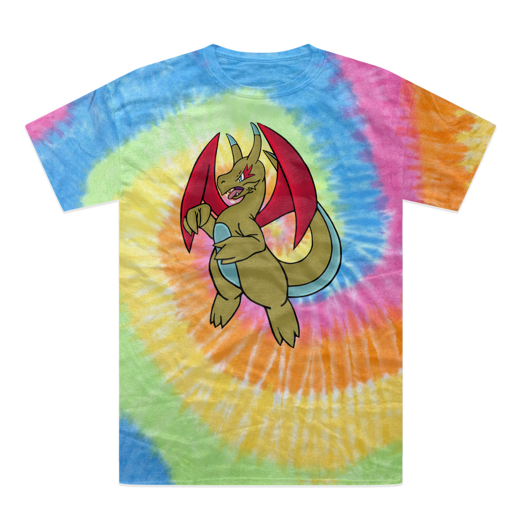 Liloongoga Tie-Dye T-Shirt featuring vibrant colors and unique patterns, made from heavyweight cotton with double-needle stitching.