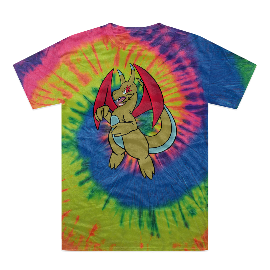 Liloongoga Tie-Dye T-Shirt featuring vibrant colors and unique patterns, made from heavyweight cotton with double-needle stitching.