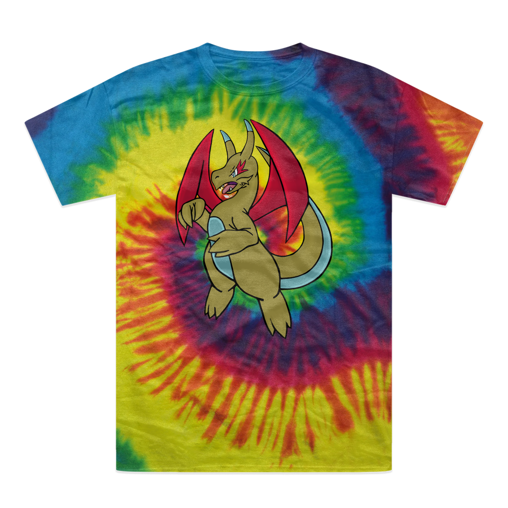 Liloongoga Tie-Dye T-Shirt featuring vibrant colors and unique patterns, made from heavyweight cotton with double-needle stitching.