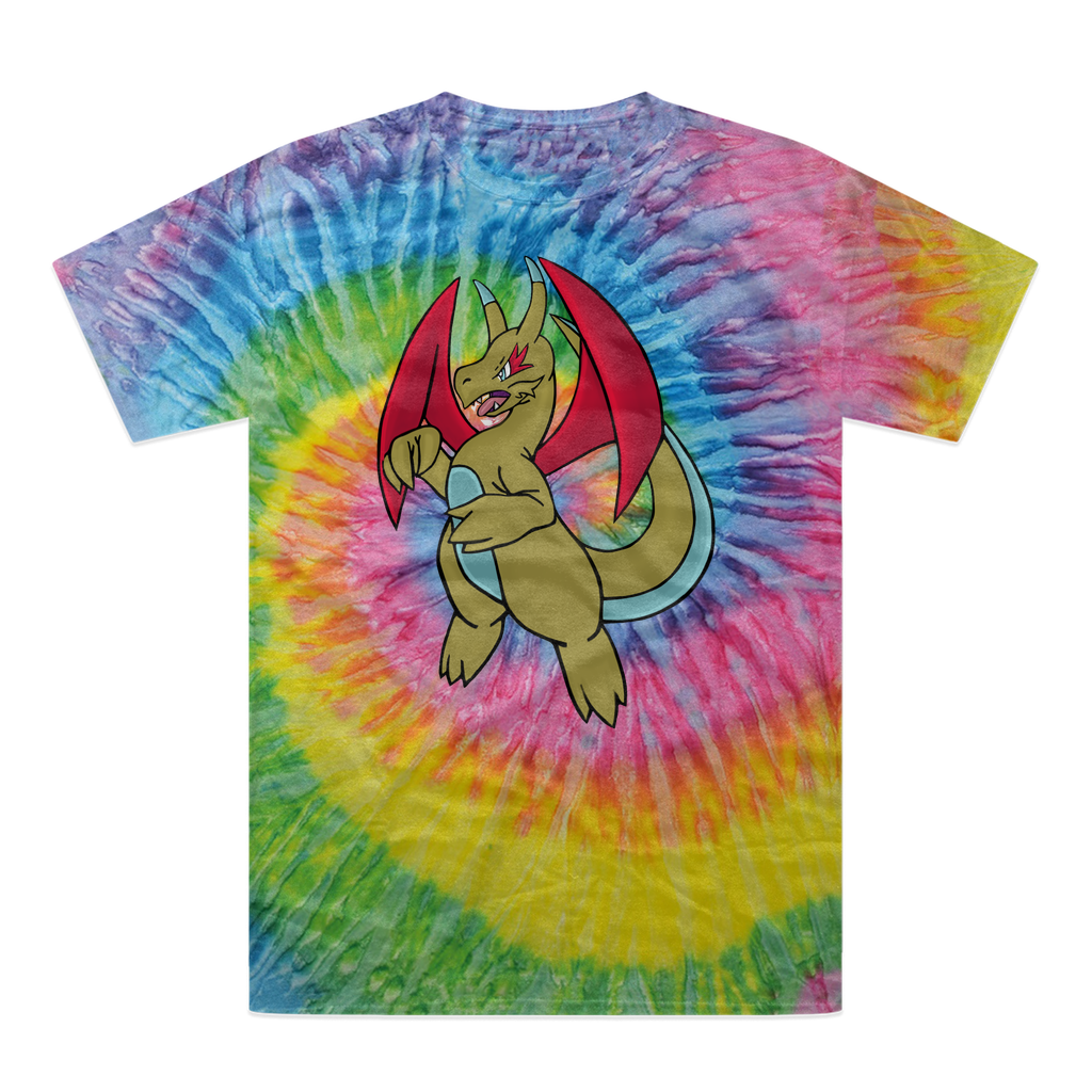 Liloongoga Tie-Dye T-Shirt featuring vibrant colors and unique patterns, made from heavyweight cotton with double-needle stitching.