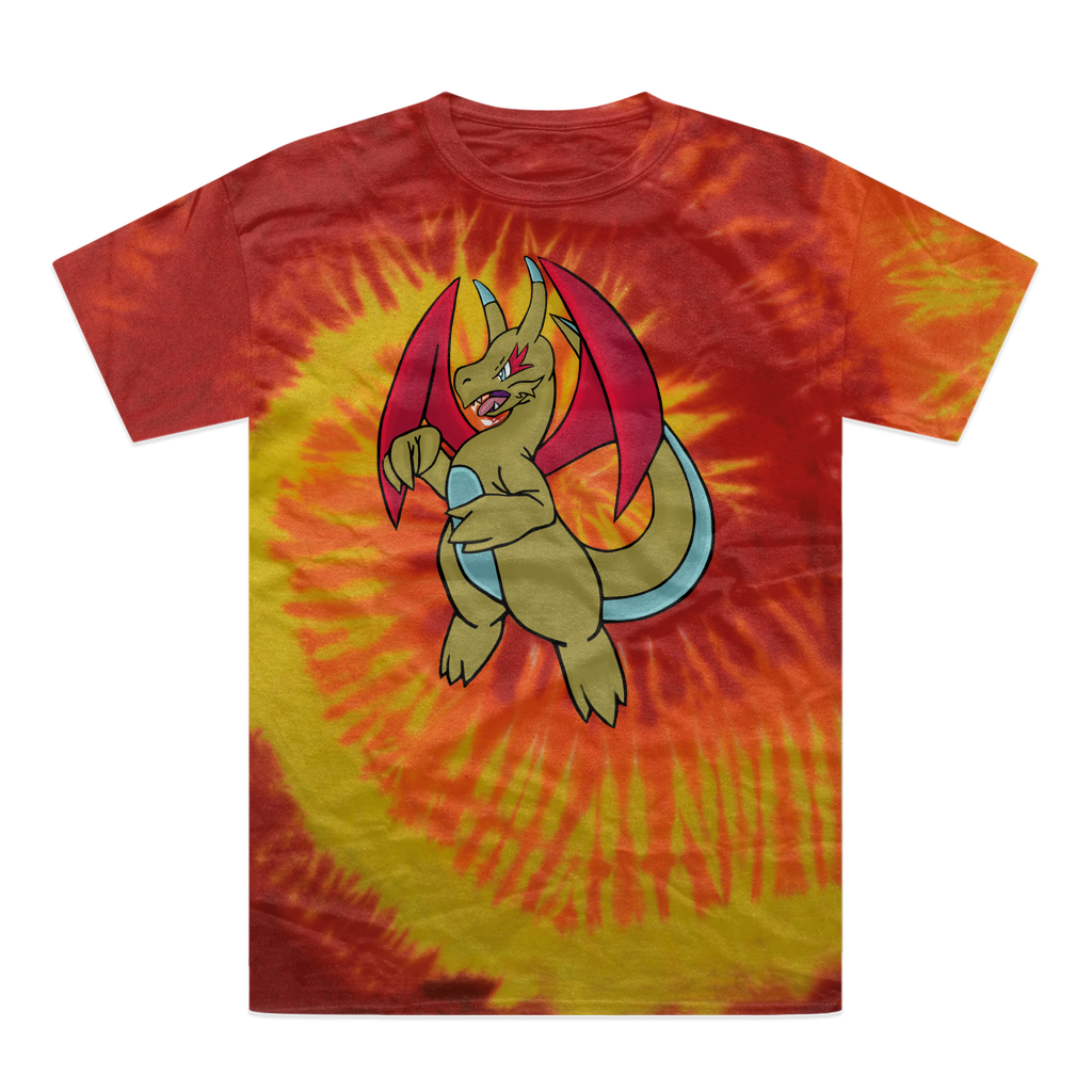 Liloongoga Tie-Dye T-Shirt featuring vibrant colors and unique patterns, made from heavyweight cotton with double-needle stitching.