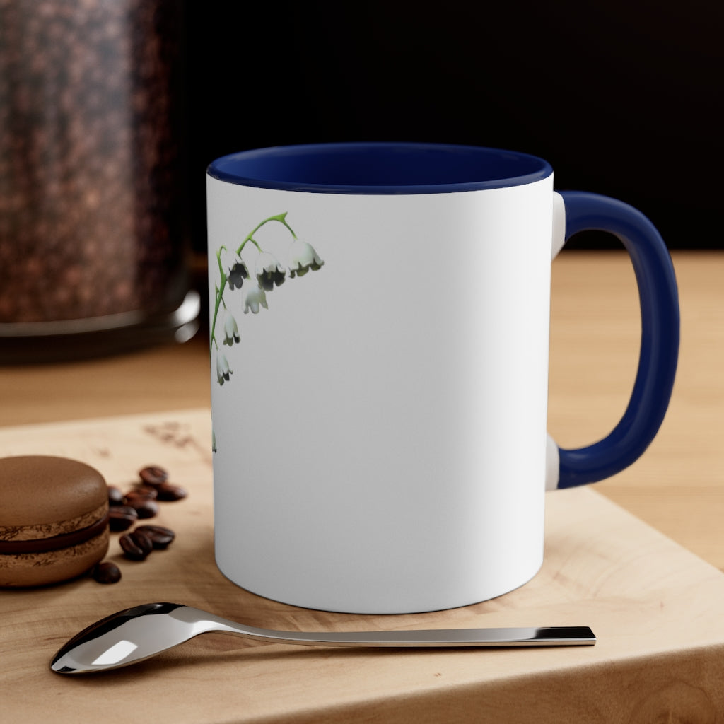 Lilly Accent Coffee Mug with colorful interior and handle, showcasing a stylish two-tone design.