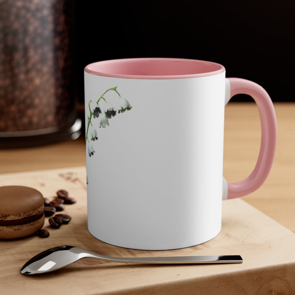 Lilly Accent Coffee Mug with colorful interior and handle, showcasing a stylish two-tone design.