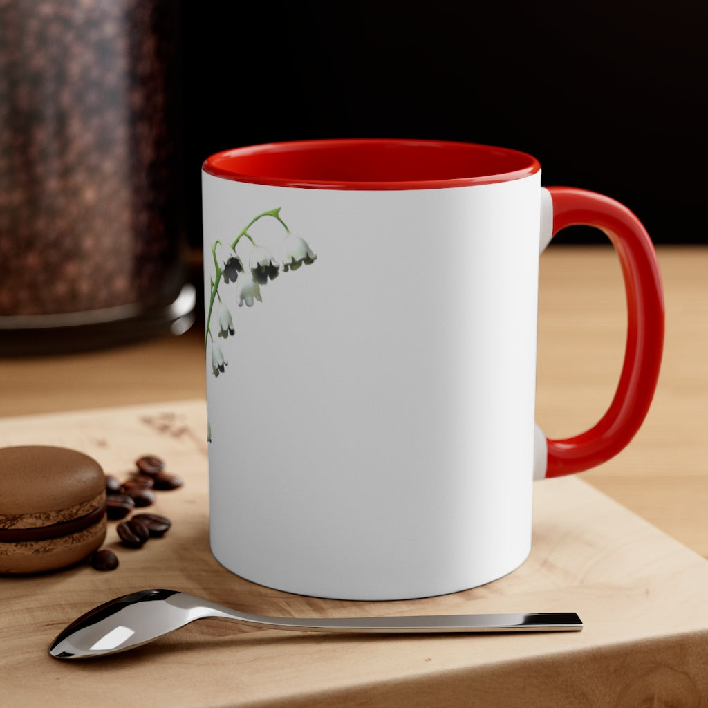 Lilly Accent Coffee Mug with colorful interior and handle, showcasing a stylish two-tone design.