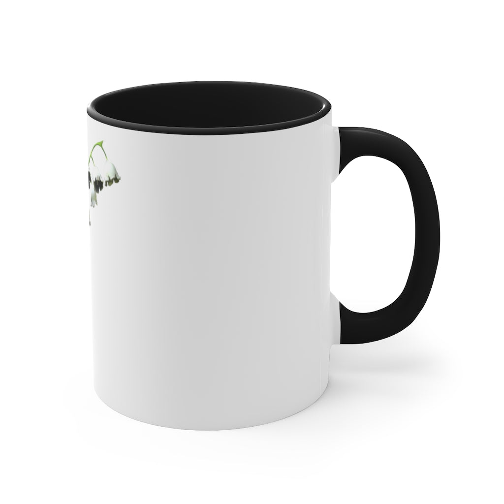 Lilly Accent Coffee Mug with colorful interior and handle, showcasing a stylish two-tone design.