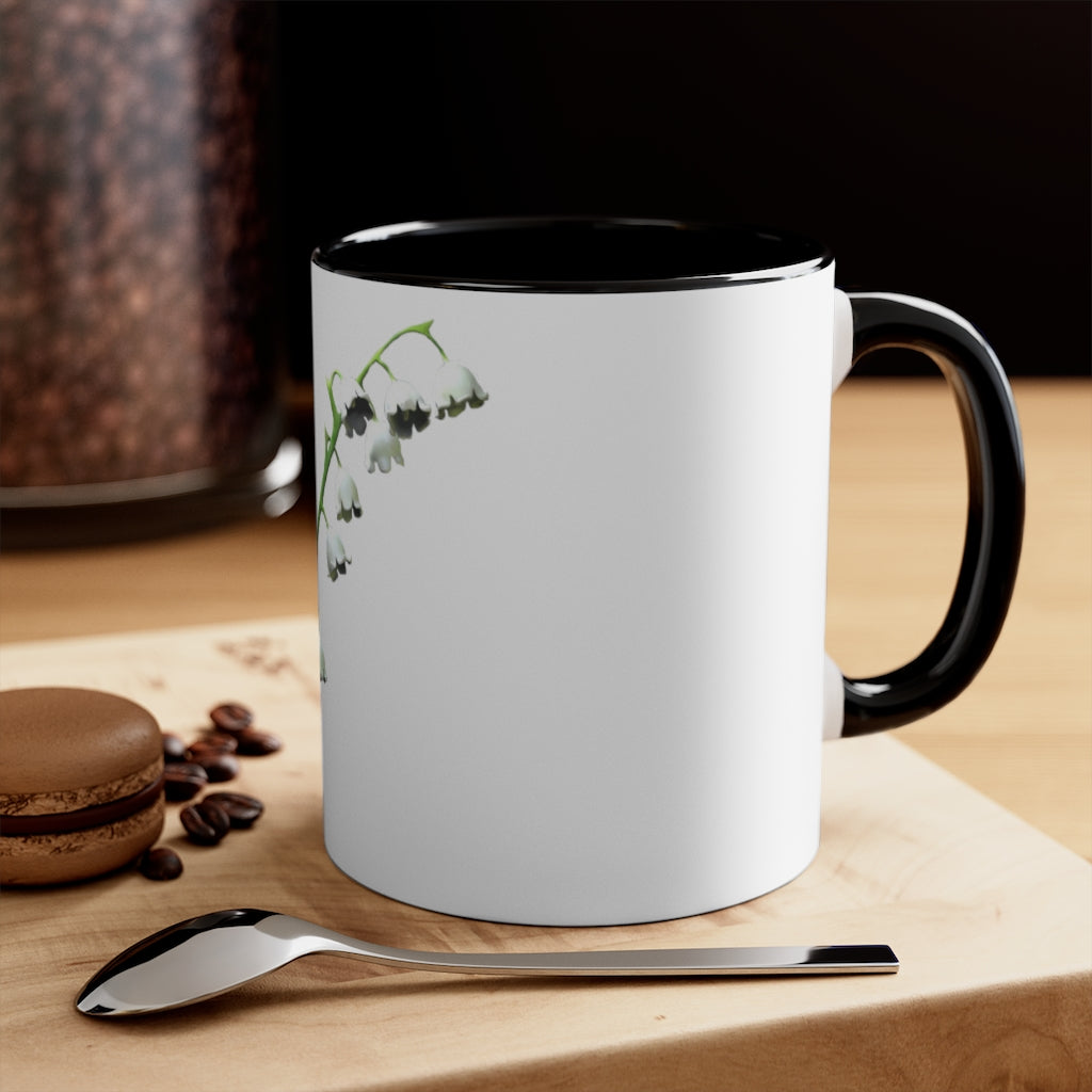 Lilly Accent Coffee Mug with colorful interior and handle, showcasing a stylish two-tone design.