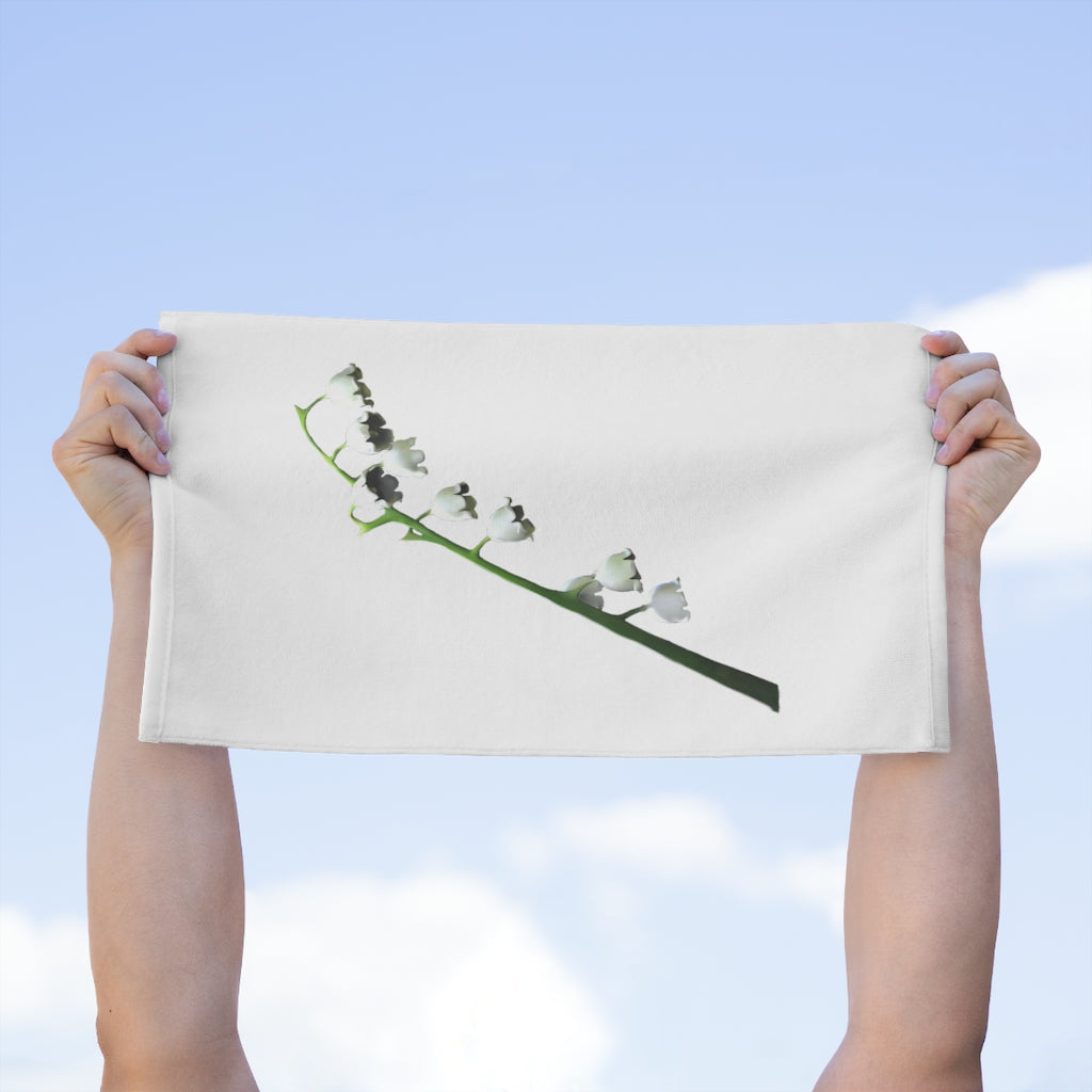 Lilly Rally Towel measuring 11x18 inches, featuring a soft printed polyester front and absorbent cotton backing, ideal for sports and events.