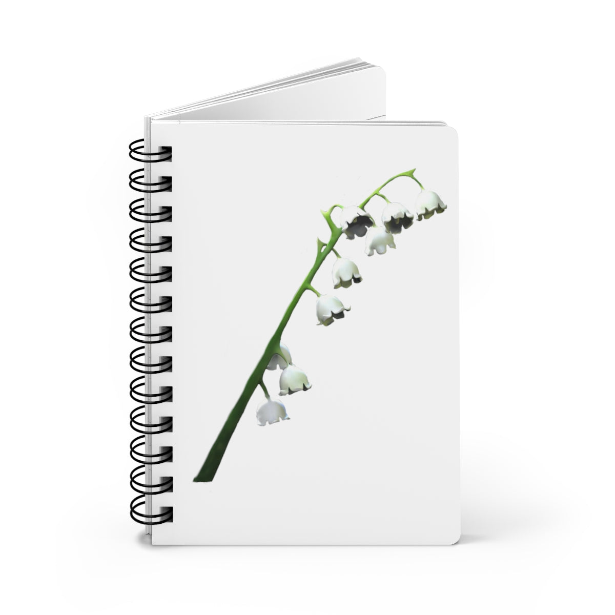 Lilly Spiral Bound Journal with glossy laminated cover and lined pages, showcasing a stylish design.