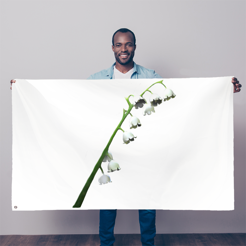 Lilly Sublimation Flag measuring 5FT x 3FT, made from durable polyester fabric with vibrant colors and double-stitched edges.