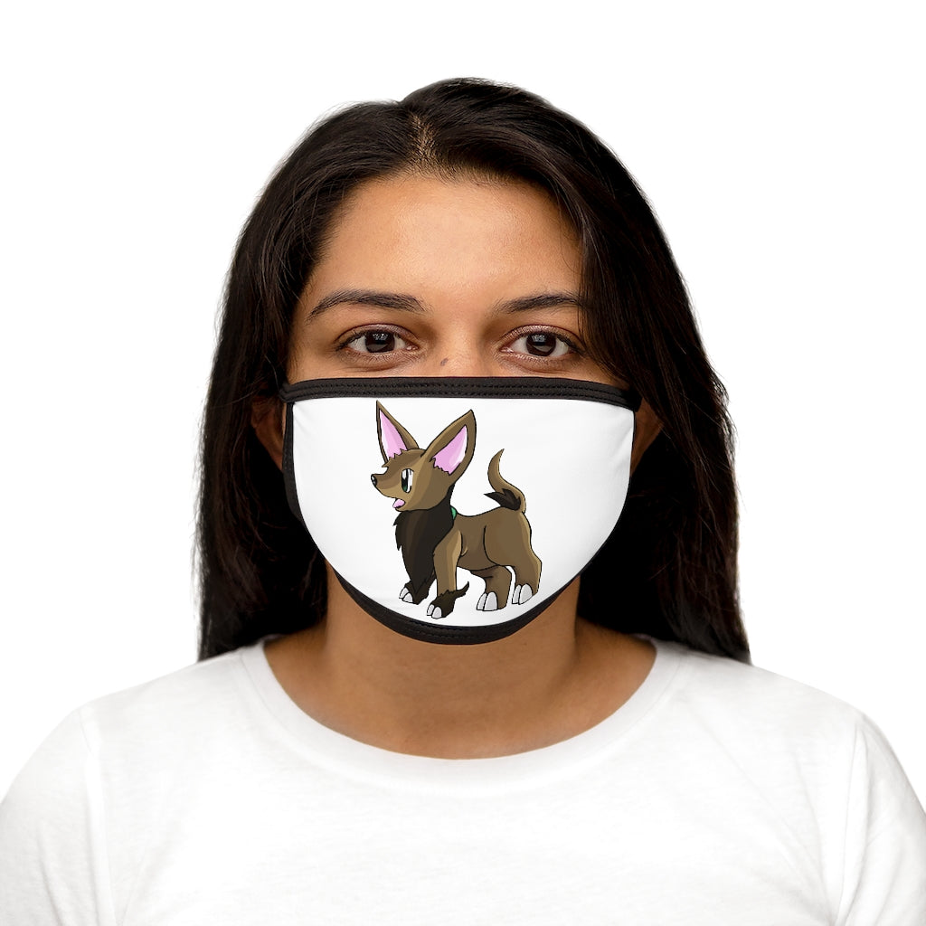 Lipgirl Mixed-Fabric Face Mask featuring a black outer edge and earloops, made with polyester and cotton for comfort and style.