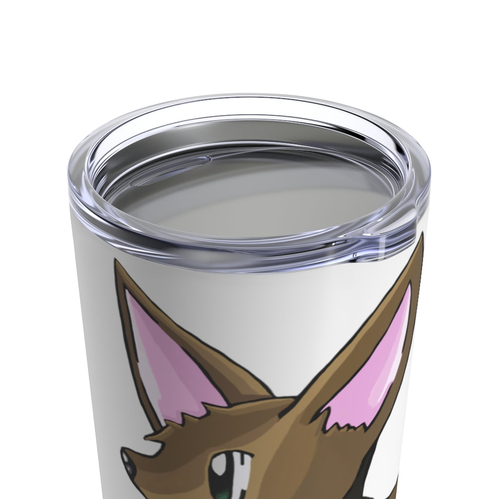 Lipgirl Tumbler 20oz in stainless steel with a see-thru plastic lid, perfect for travel and outdoor use.