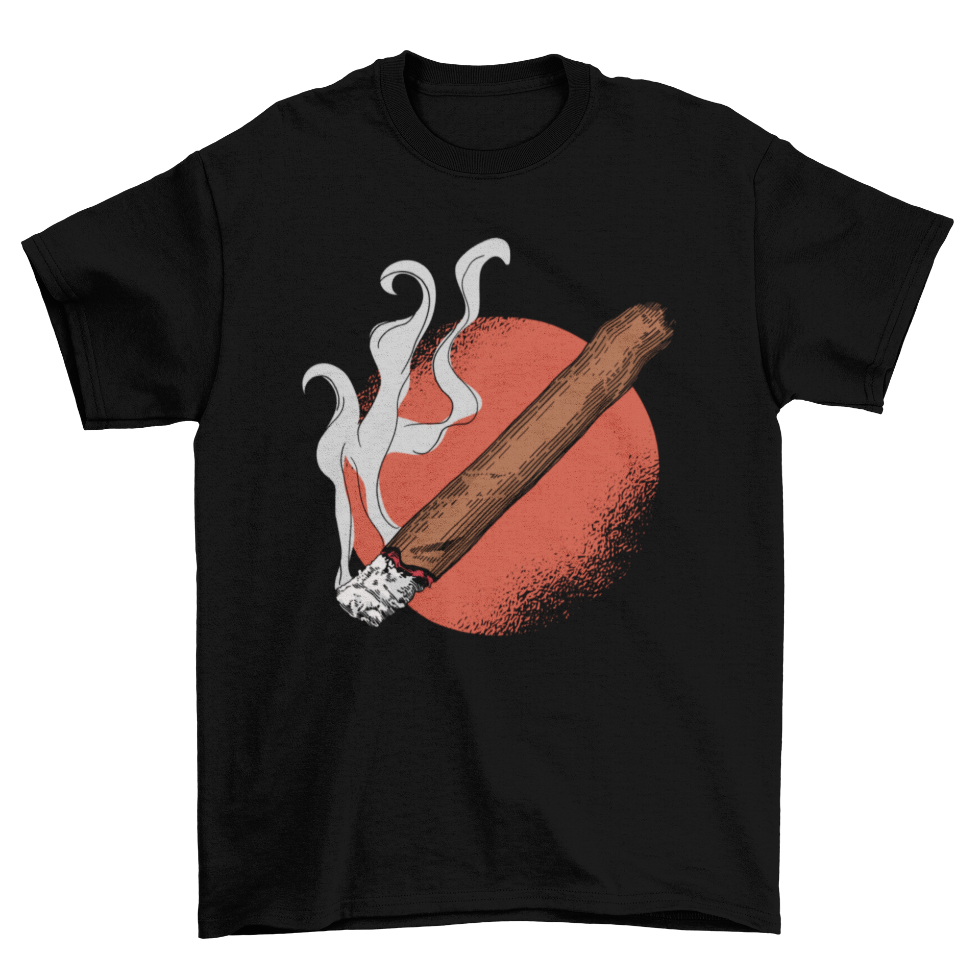 Lit Cigar T-shirt featuring a detailed illustration of a lit cigar on a soft fabric background.