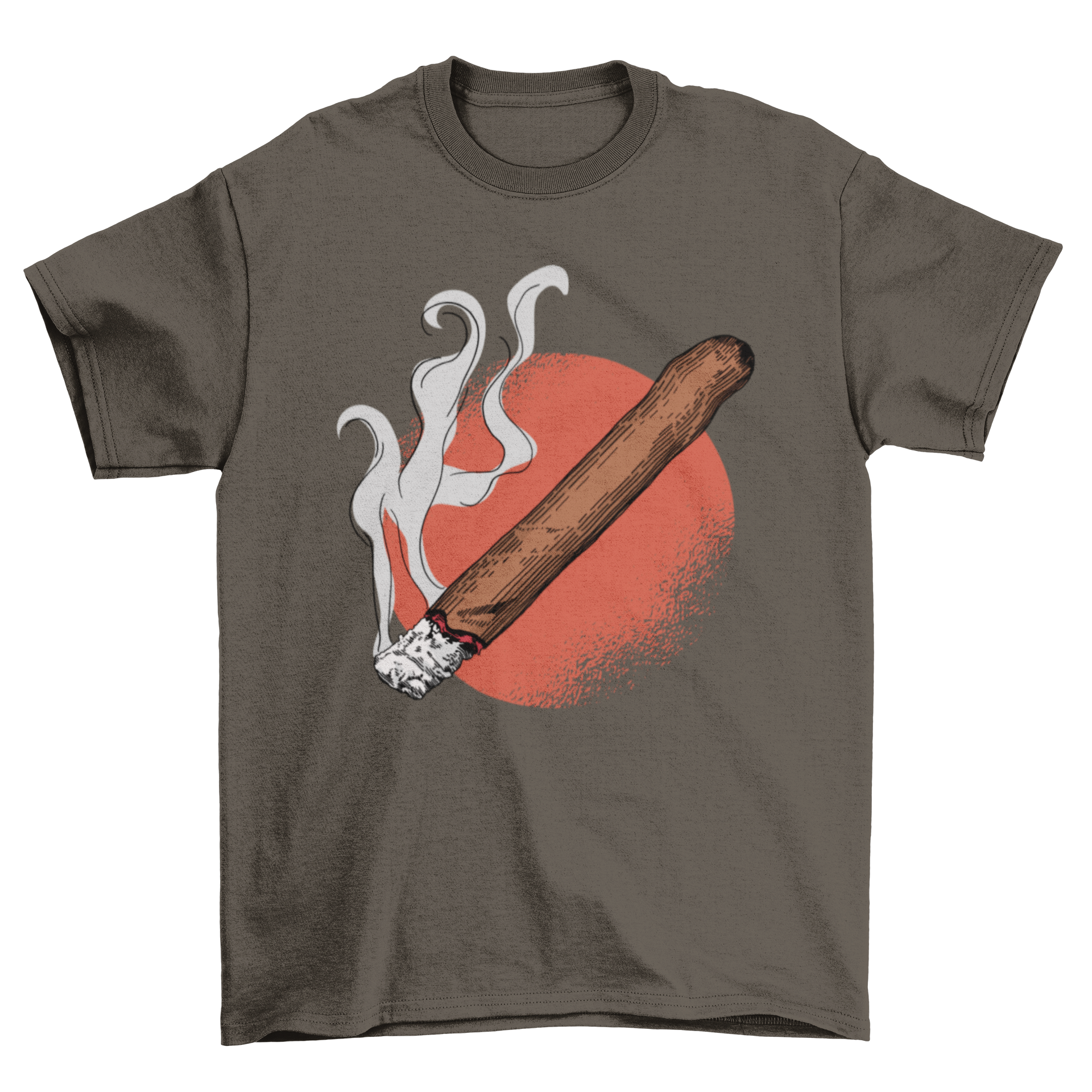 Lit Cigar T-shirt featuring a detailed illustration of a lit cigar on a soft fabric background.