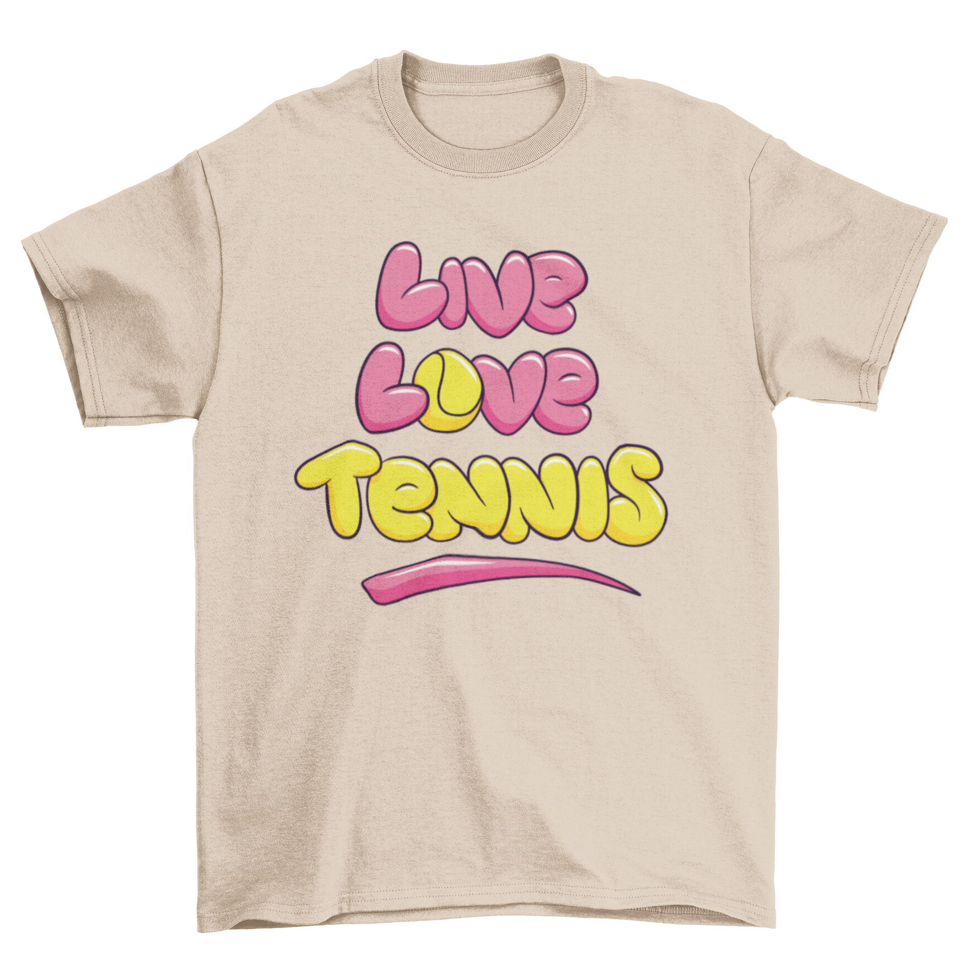 Live Love Tennis T-shirt featuring a stylish design with the quote 'Live Love Tennis' in vibrant colors.