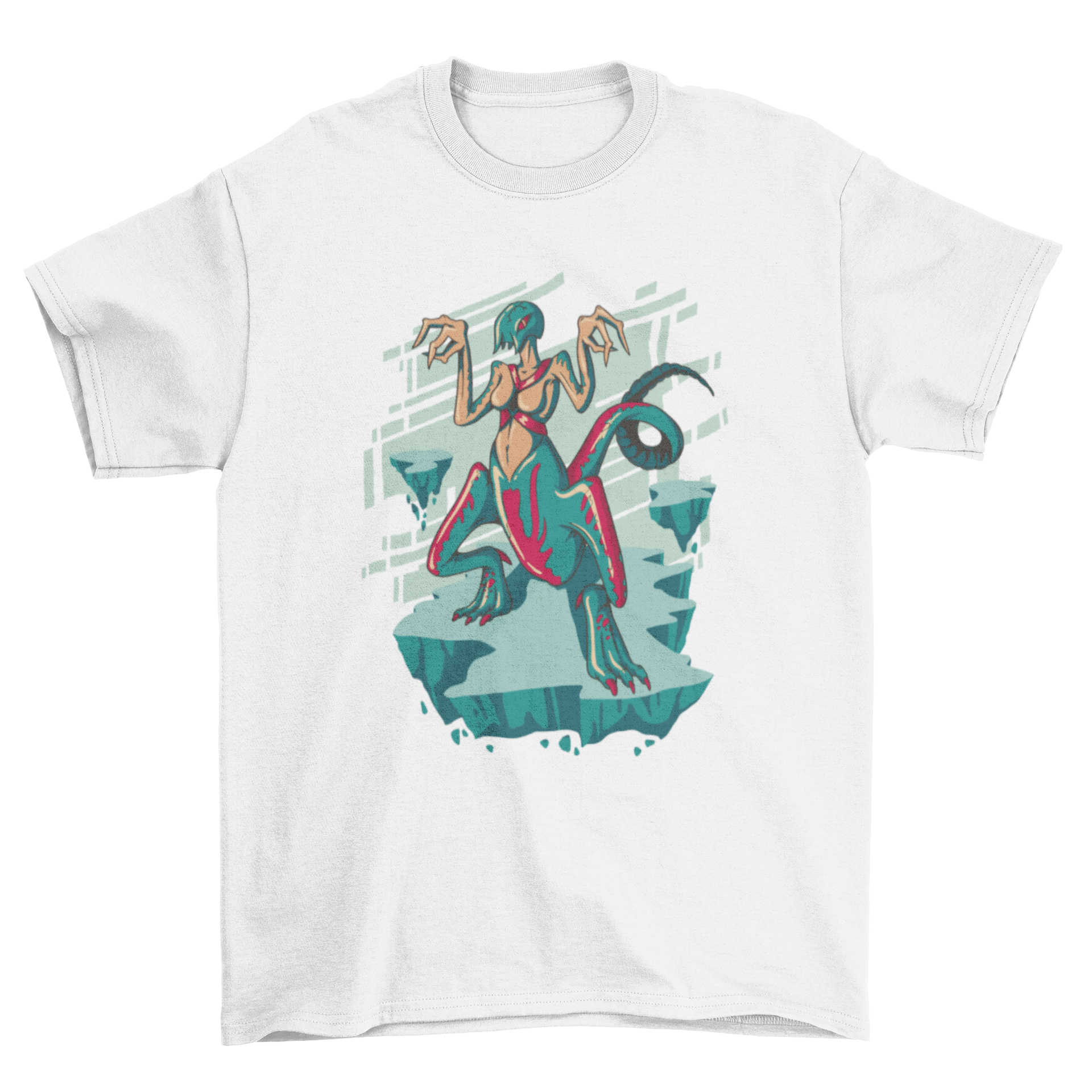 A stylish t-shirt featuring a fierce lizard monster design with claws, perfect for casual wear.