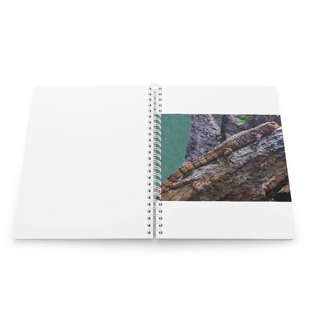 Lizard Spiral Notebook with customizable covers and wide-ruled pages, featuring a semi-gloss laminated finish.