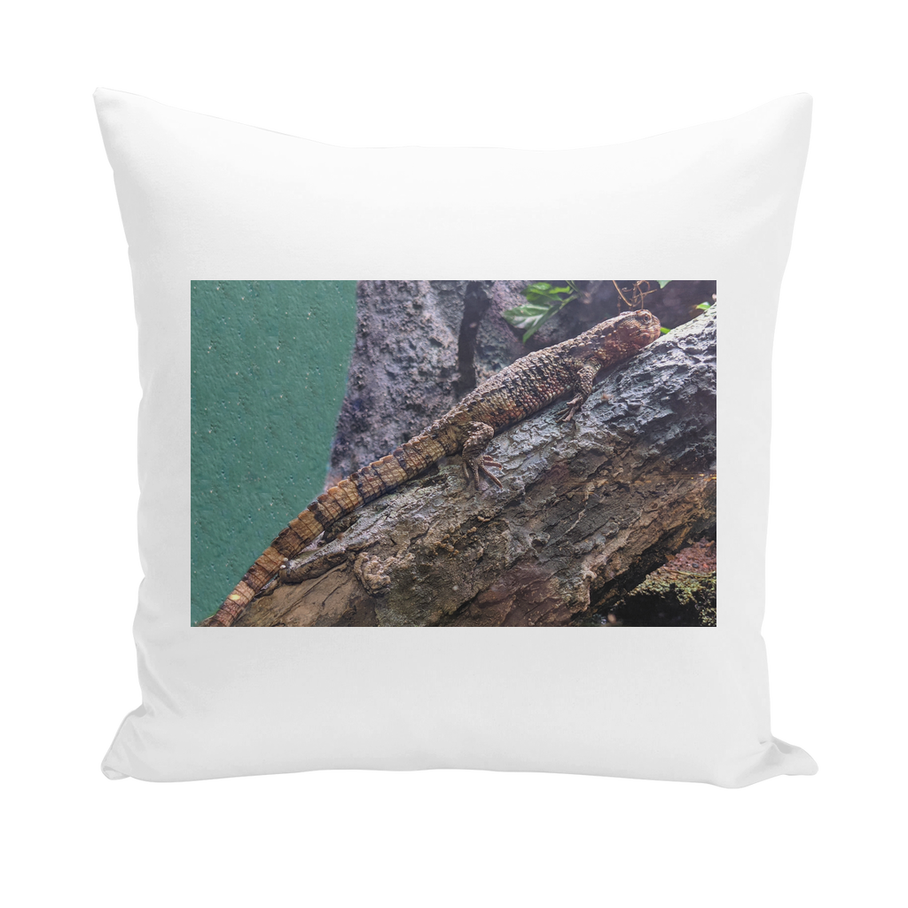 Lizard Throw Pillows in various styles including linen, canvas, and suede, showcasing vibrant designs and textures.