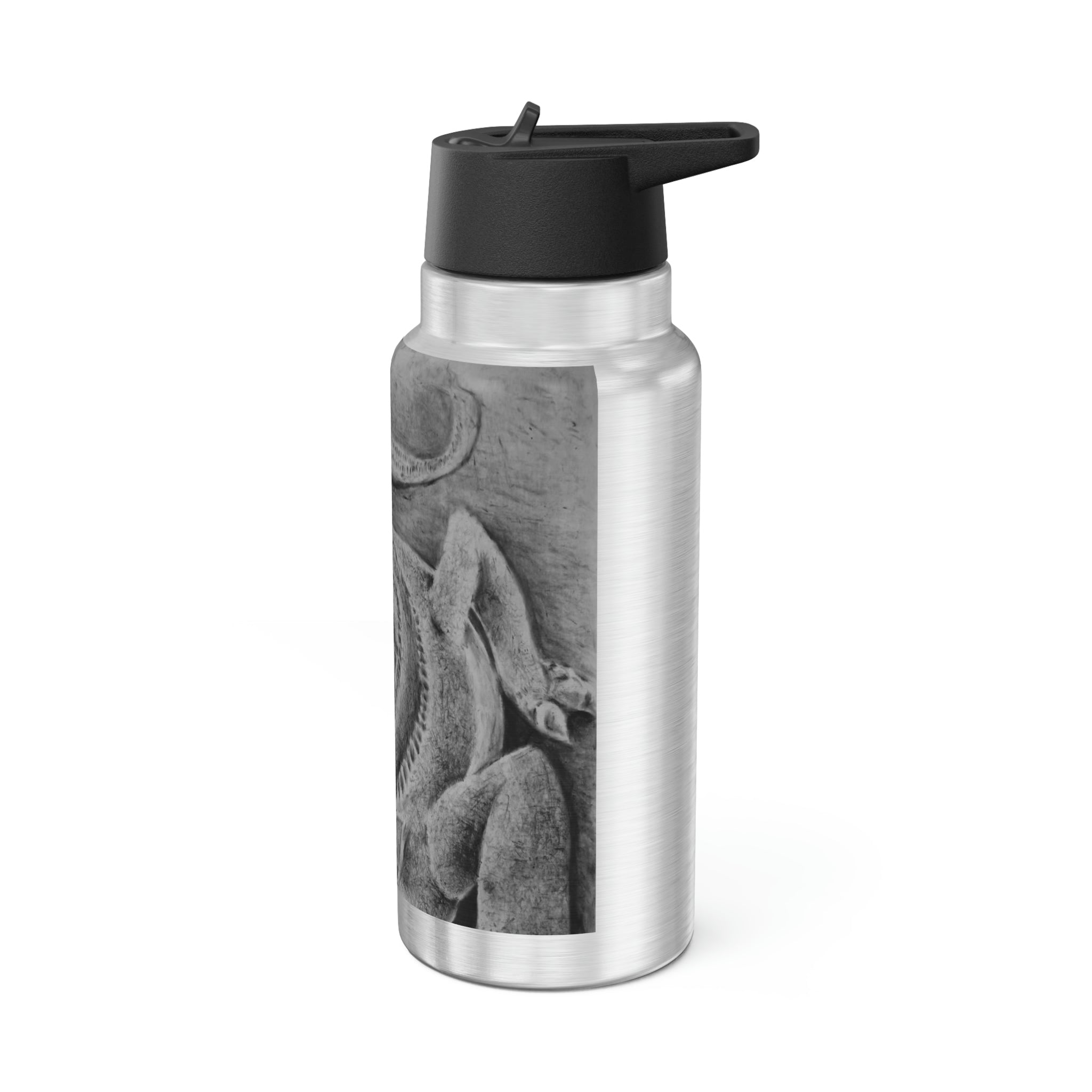 Lizzy the Lizard Gator Tumbler, 32oz stainless steel drinkware with a vibrant lizard design and included plastic straw.