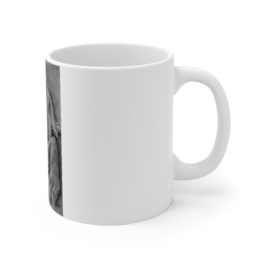 Lizzy the Lizard Mug featuring a vibrant lizard design, 11oz capacity, and an easy grip handle.