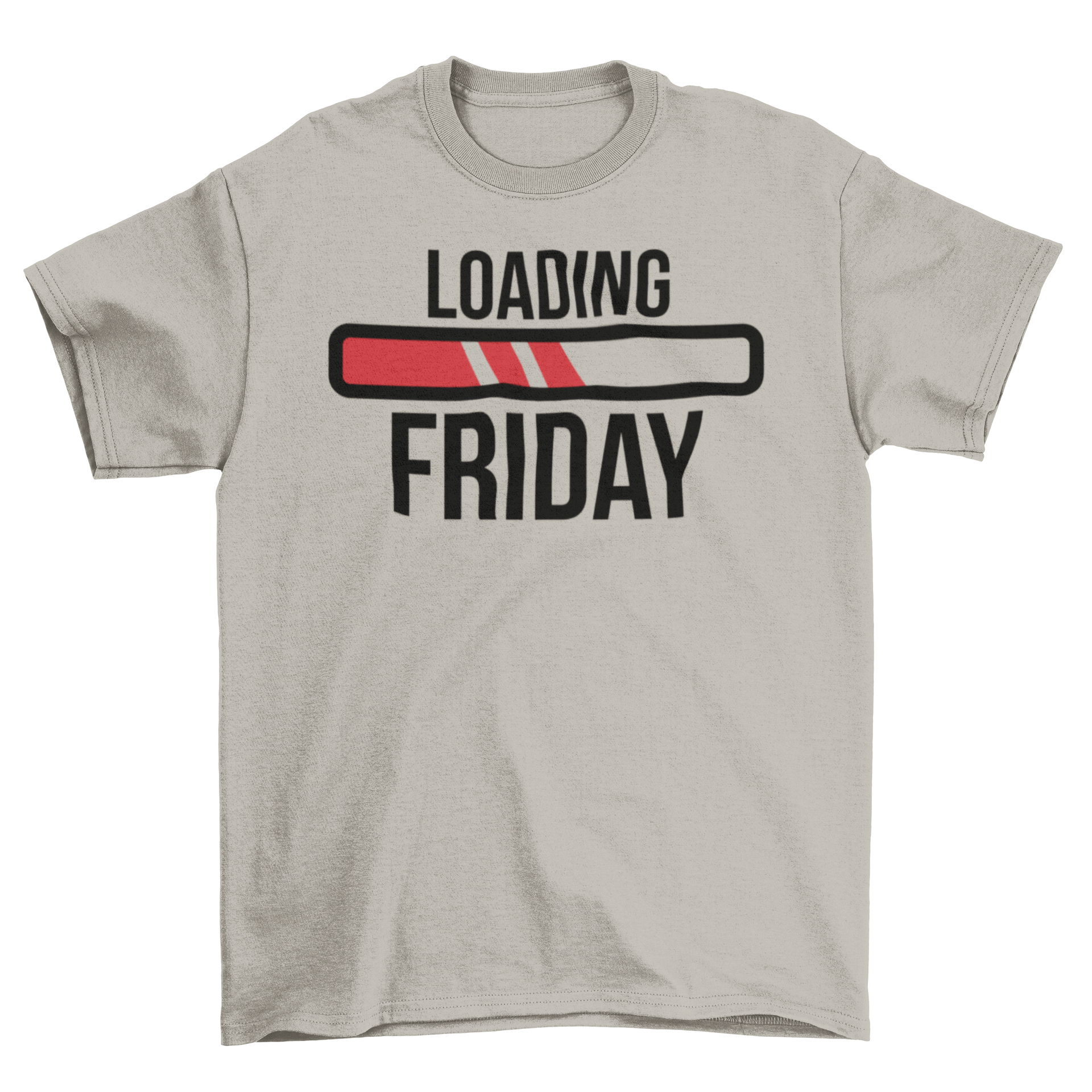 Loading Friday T-Shirt featuring a playful loading bar design, perfect for casual wear.