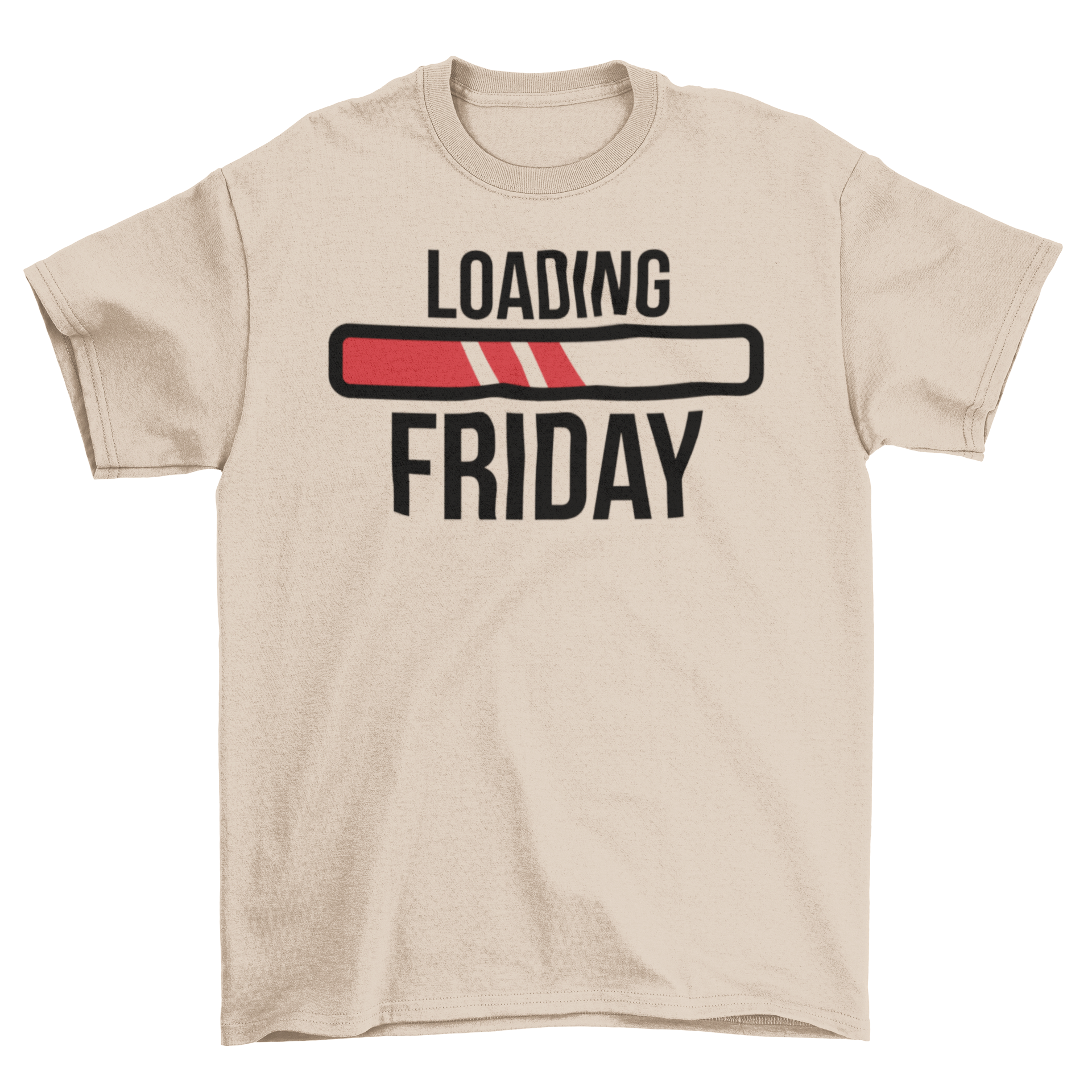 Loading Friday T-Shirt featuring a playful loading bar design, perfect for casual wear.