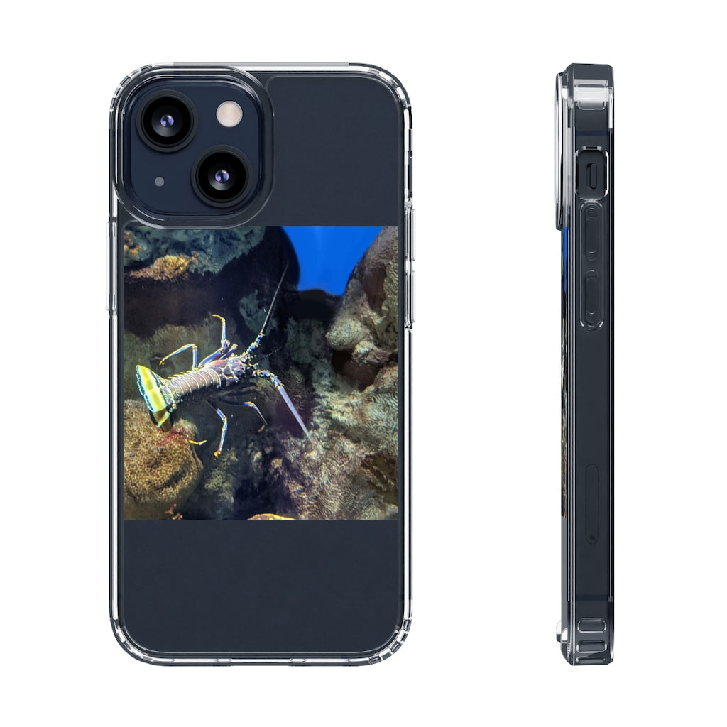 Lobster Clear Case showcasing a slim, transparent design with precise cutouts for buttons and ports, ideal for smartphone protection.