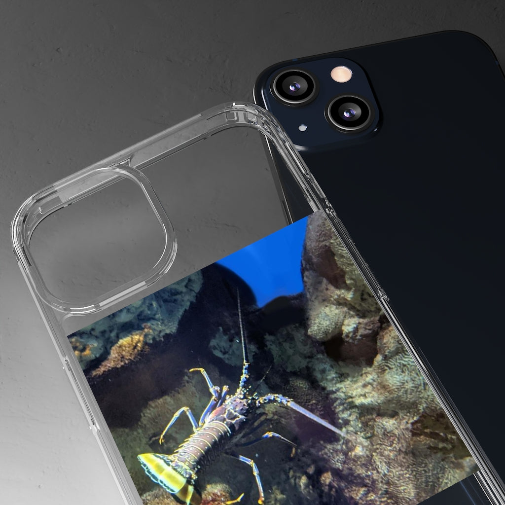 Lobster Clear Case showcasing a slim, transparent design with precise cutouts for buttons and ports, ideal for smartphone protection.