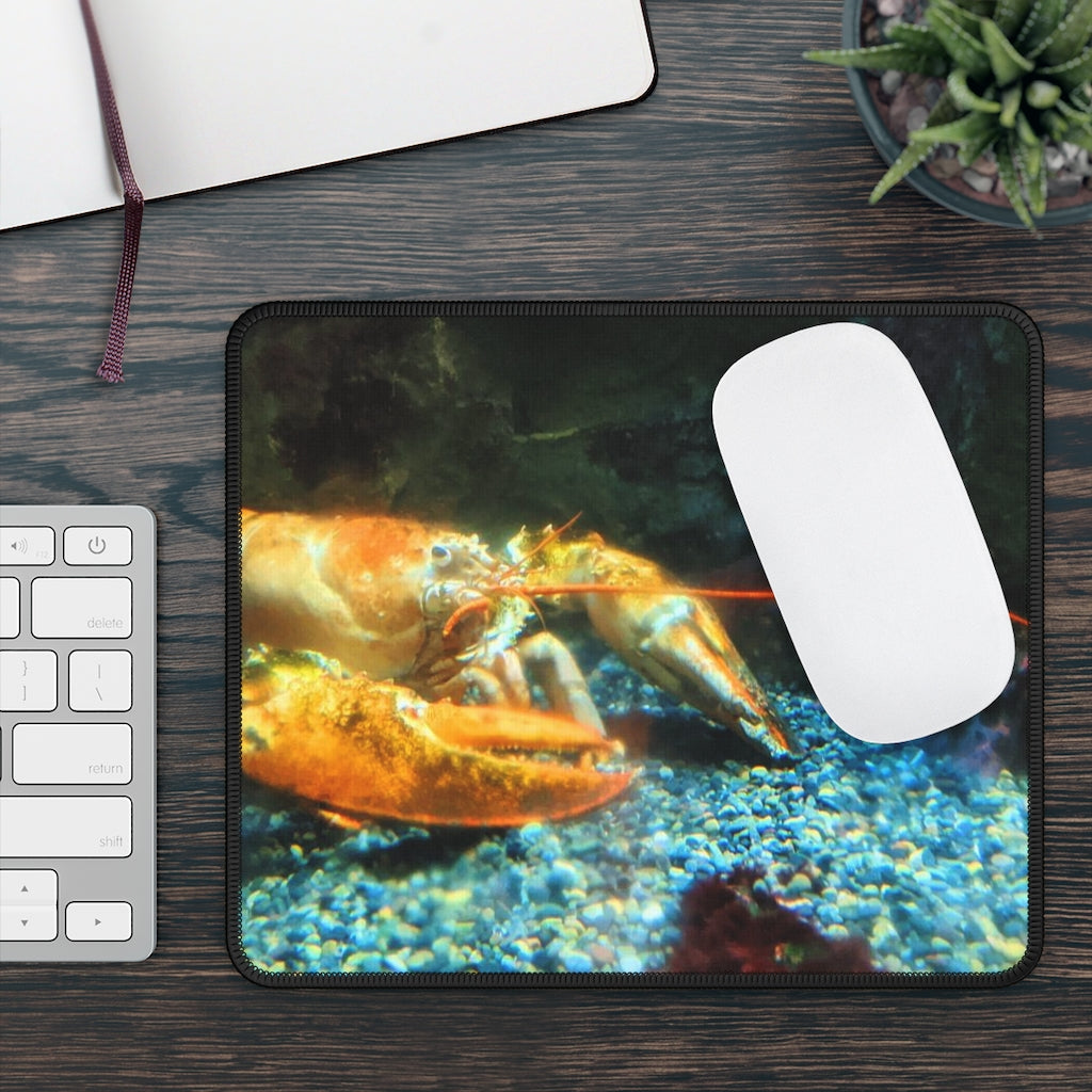 Lobster Gaming Mouse Pad featuring vibrant custom designs and stitched edges, ideal for gaming and office use.