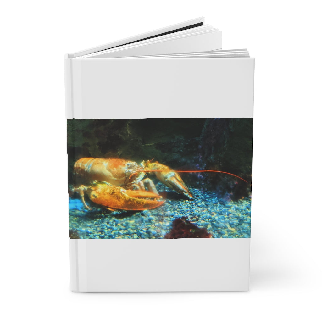 Lobster Hardcover Journal Matte with customizable cover and lined pages, showcasing a stylish matte finish.