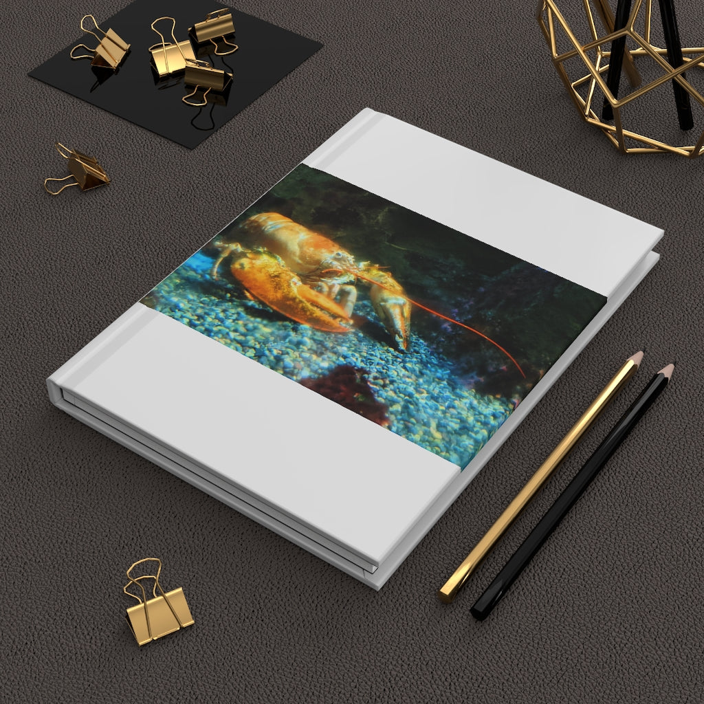 Lobster Hardcover Journal Matte with customizable cover and lined pages, showcasing a stylish matte finish.