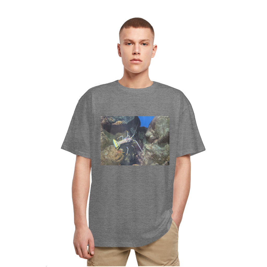 Lobster Heavy Oversized T-Shirt featuring a crew neck, dropped shoulders, and soft cotton fabric, perfect for casual streetwear.