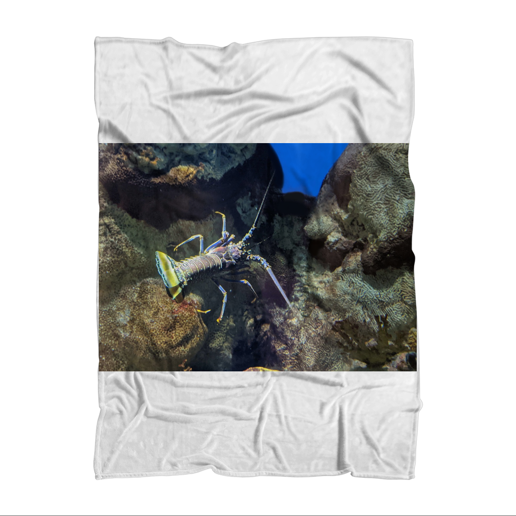 Lobster Premium Sublimation Adult Blanket showcasing vibrant colors and soft texture, perfect for cozying up.