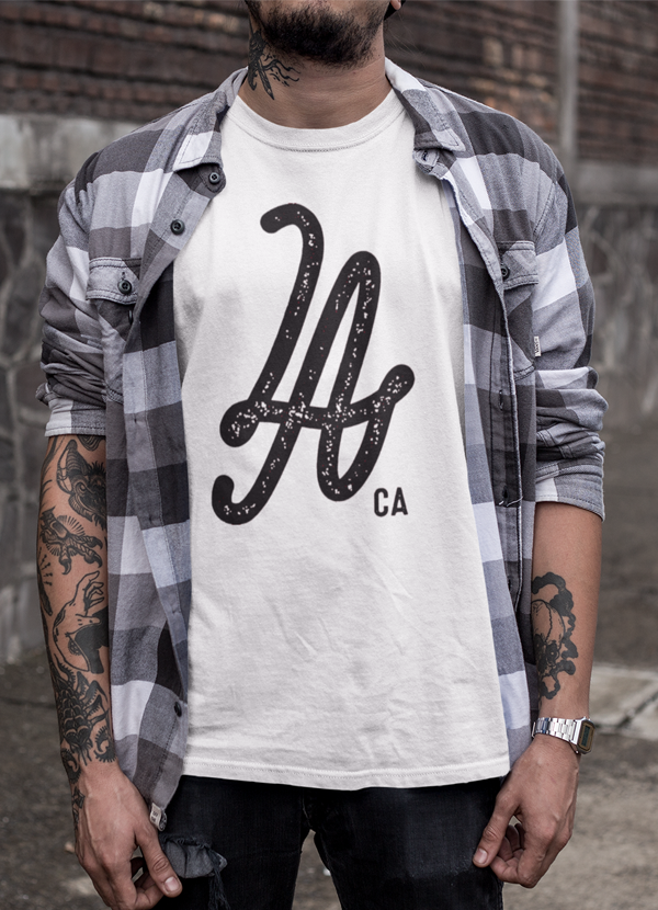 Los Angeles CA T-shirt featuring vibrant design and soft ringspun cotton fabric, perfect for casual wear.