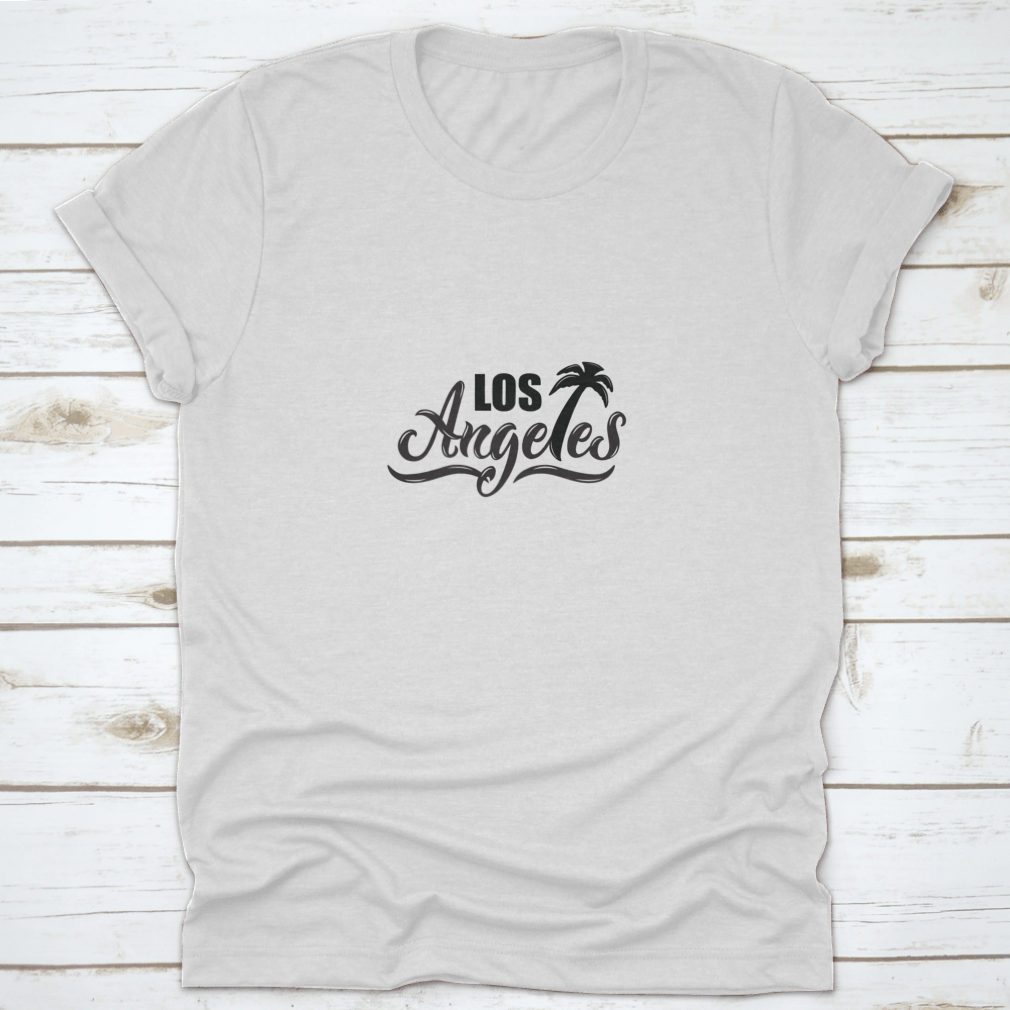 Los Angeles Modern Hand Written Calligraphy Vector Style Shirt in a stylish design, showcasing its comfortable fabric and classic fit.