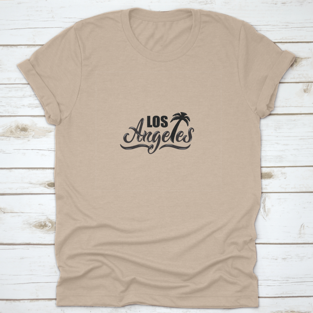 Los Angeles Modern Hand Written Calligraphy Vector Style Shirt in a stylish design, showcasing its comfortable fabric and classic fit.