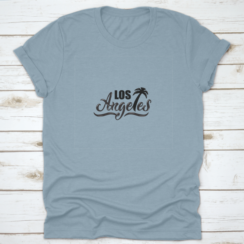 Los Angeles Modern Hand Written Calligraphy Vector Style Shirt in a stylish design, showcasing its comfortable fabric and classic fit.