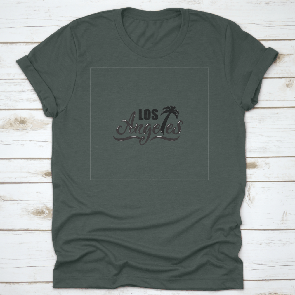 Los Angeles Modern Hand Written Calligraphy Vector Style Shirt in a stylish design, showcasing its comfortable fabric and classic fit.