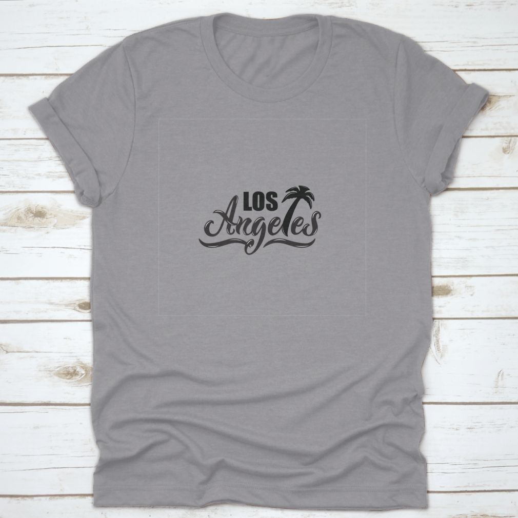 Los Angeles Modern Hand Written Calligraphy Vector Style Shirt in a stylish design, showcasing its comfortable fabric and classic fit.