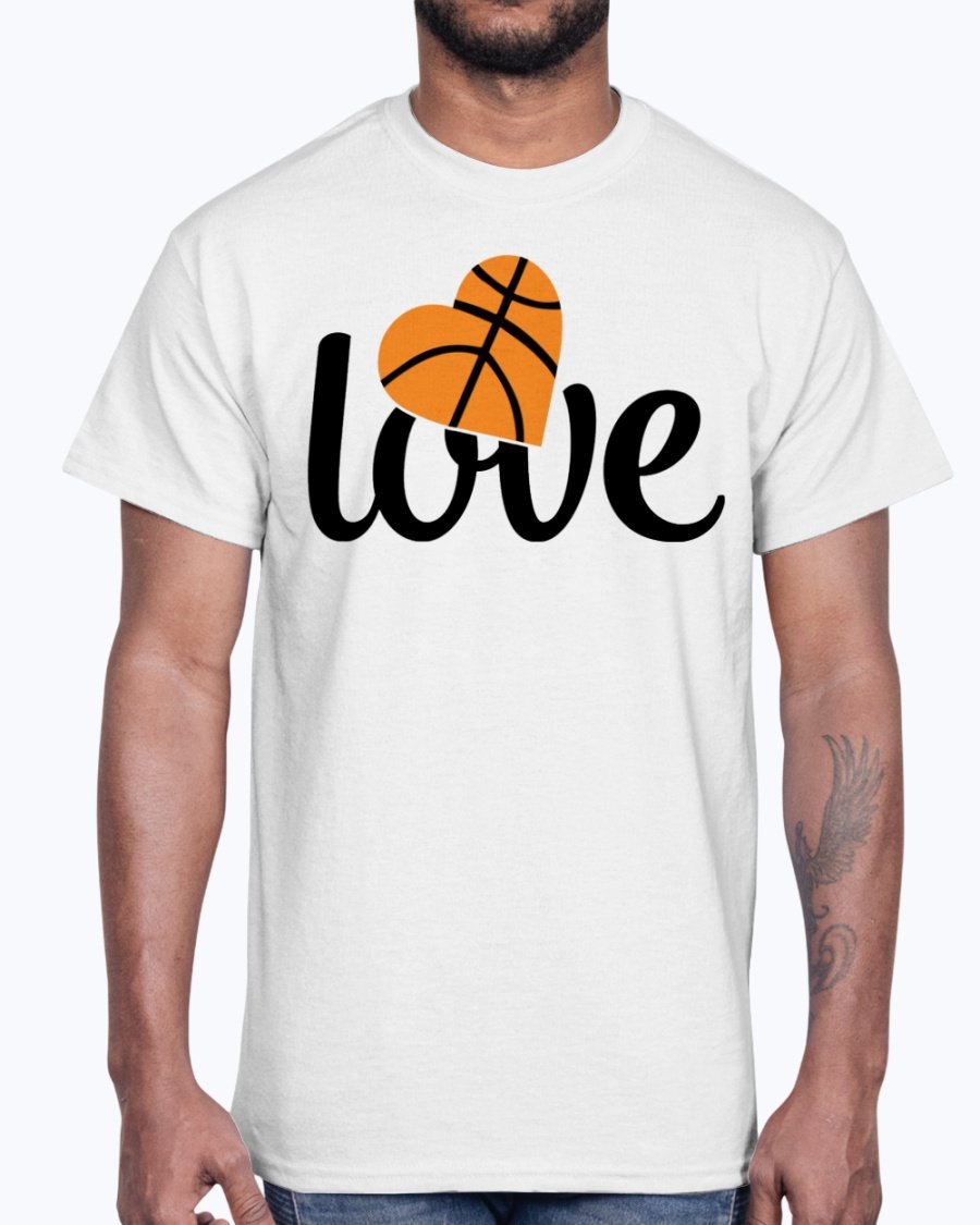 A stylish love-Basketball Cotton Tee featuring a vibrant basketball-themed design, perfect for fans and casual wear.