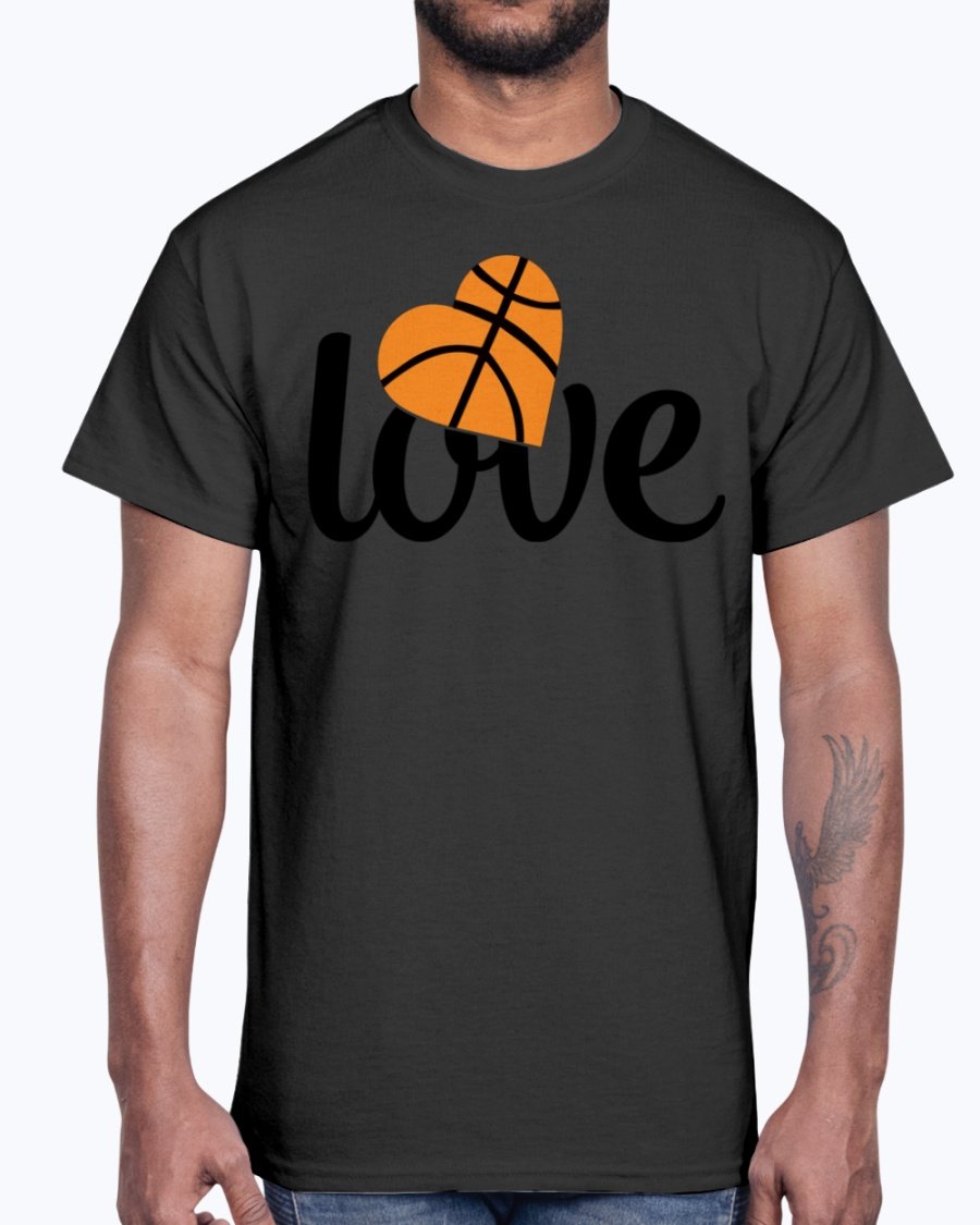 A stylish love-Basketball Cotton Tee featuring a vibrant basketball-themed design, perfect for fans and casual wear.