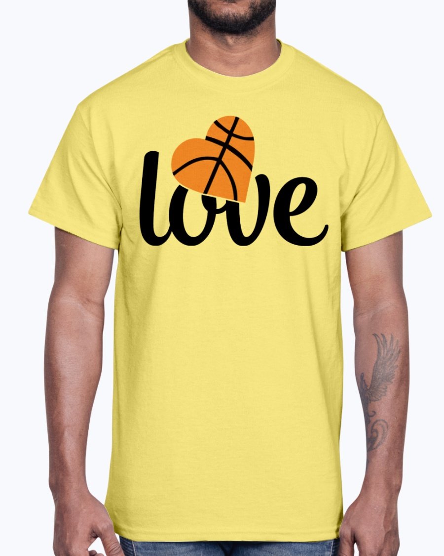 A stylish love-Basketball Cotton Tee featuring a vibrant basketball-themed design, perfect for fans and casual wear.